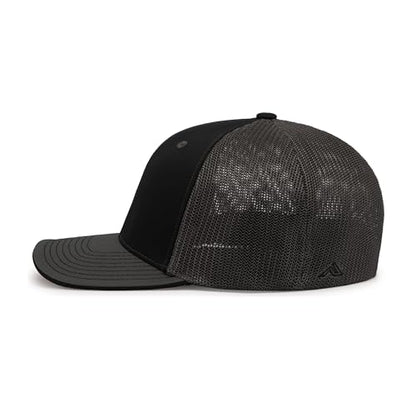 Pacific Headwear Unisex Adult Pacific Headwear Trucker Flexfit® Cap - color: Black/Graphite/Graphite, size: Small-Medium