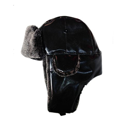 Lukitty Trapper Warm Russian Trooper Hat Winter Skiing Cap Women Men Windproof - color: Z-black