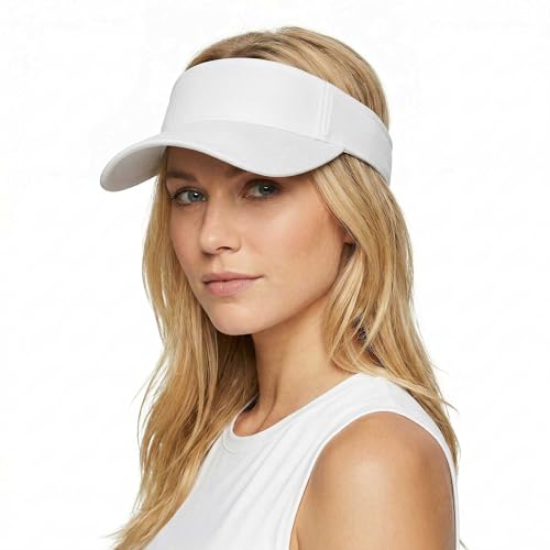 Sports Sun Visor Hat Women Adjustable Empty Top Visors Hats Outdoor Golf Tennis Baseball Cap Men - color: White