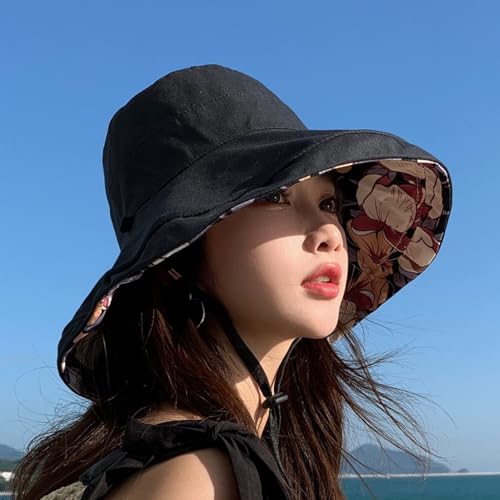 FaroDor Women's Reversible Bucket Hat UV Protection Packable Travel Cap Wide Brim Sun Hats 2026 - color: 4black
