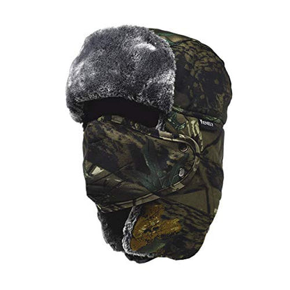 Winter Trapper Hats Ushanka Russian- Men Women Trooper Ear Flaps Hunting Face Masks Ski Snow Cold Weather - color: Camouflage