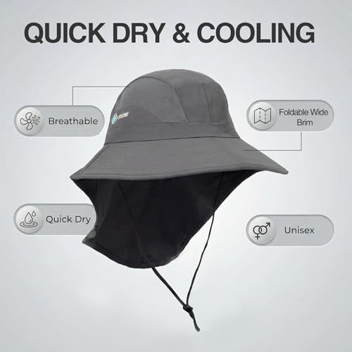 HH HOFNEN Sun Hat Foldable Wide Brim UPF 50+ Hat Fishing Hat for Man Women - color: Gray