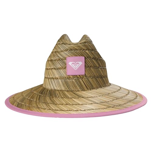 Roxy Girls' Tomboy Woven Straw Hat | Wide Brim | Adjustable | Sun Protection | Beach | Vacation | Natural - color: Lilac Chiffon