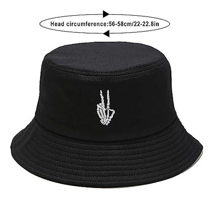 Unisex Bucket Hat Summer UPF 50+ Sun Protection Outdoor Beach Fishing Travel Hiking Hat - color: Skeleton Hand