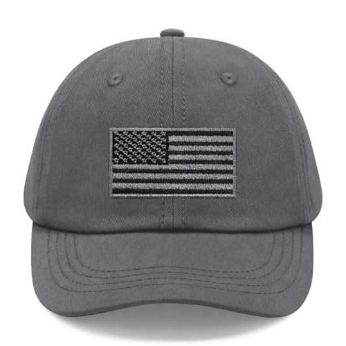 qikqik Baby Baseball Cap Toddler Baseball Hat Baby Ball Cap Toddler Hats for Boys Girls Cotton Infant Caps Kids Trucker Hat - color: Grey With Usa Black/Grey Flag, size: 2-6 Years