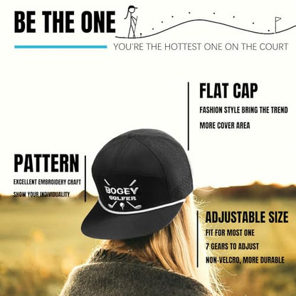 Funny Golf Hats,Funny Golf Gifts for Men,Golf Rope Hat for Men - color: 3.black-3