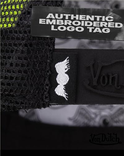 Von Dutch Unisex Trucker Hat - Retro Classic Solid Color Mesh Back Snapback Baseball Cap for Men & Women. - color: Black/Black