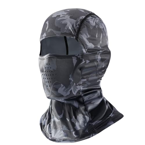 Camo Balaclava Face Mask for Men Women UV Sun Protection Cycling Neck Scarf Gaiter Head Breathable Motorcycle - color: Black Cp Camo