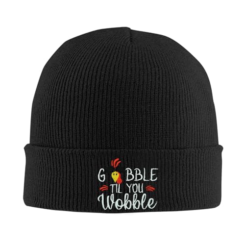 Cat Dad Beanie Hat Winter Cuffed Knit Hat Skull Watch Cap Embroidery Fisherman Beanies for Women Men Unisex - color: Thanksgiving Turkey