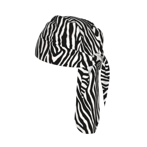 Adjustable Cycling Cap, Quick Dry Sports Bandana Skull Cap Helmet Liner - color: Zebra Stripes