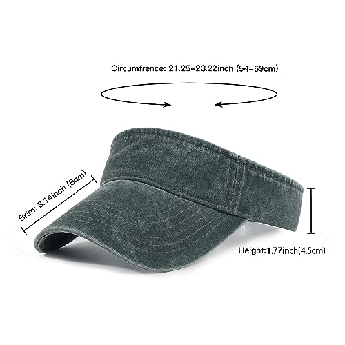 HH HOFNEN Sports Sun Visor Hats Cotton Adjustable Golf Caps for Men Women - color: #1a Darkgreen