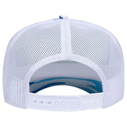 Ashen Fane Polyester Foam Front 5 Panel High Crown Mesh Back Trucker Hat - color: Blue Urban Camo