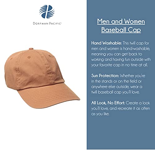 Dorfman Hat Co. Twill Baseball Cap with Pre-Curved Brim - color: Navy