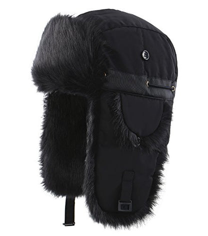 Connectyle Men's Trapper Hat Faux Fur Lined Winter Earflap Hat Warm Windproof Snow Ski Hats
