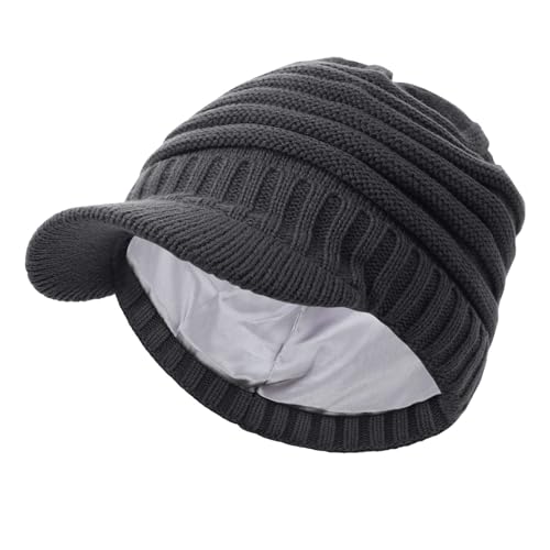 LiuSuper Waterproof Beanie Winter Hat with Ear Flaps 30% Merino Wool Fleece Lined Warm Knit Watch Cap for Men & Women M/L, Army Green