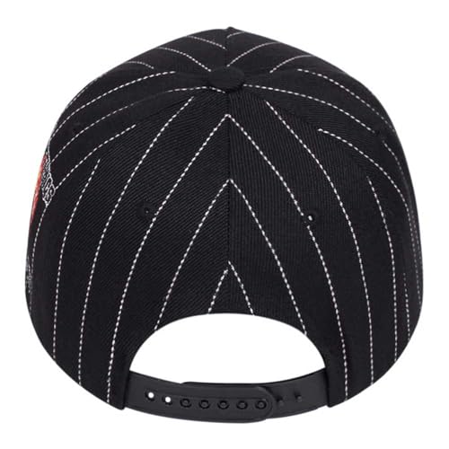 No Hard Feelings Snapback Cap Striped Trucker Hat - color: Black