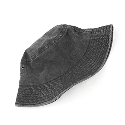 Premium Cotton Bucket Hats,Packable Hats for Men Women,Summer Bucket Hat,Fishing Sun Hats - color: Dark Grey