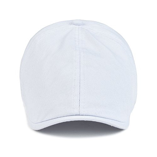 VOBOOM Cotton Washing Flat Cap Cabbie Hat Gatsby Ivy Irish Hunting Newsboy - color: White