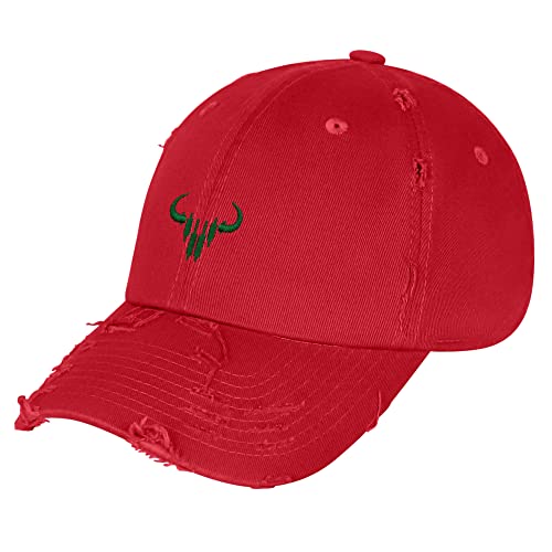 JPAK Bulls Vintage Dad Hat Embroidered Cap NASDAQ Symbol, Stocks - color: Red