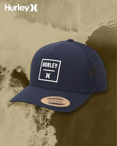 Hurley Mens Trucker Hat Fairway Mesh Trucker Hat, Quick Dry Snapback - color: Navy