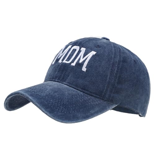 Mom and Dad Hats Fathers Day Mothers Day Embroidered Adjustable Baseball Cap New Parents Gift for Couples - color: Mom-navy Blue