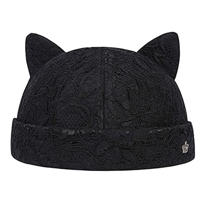 Docker Cap Brimless Hats Women Skullcap Beanie Rolled Cuff Hat No Brim Hats with Adjustable
