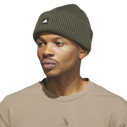 adidas Men's Premium Cuff Fold Beanie - color: Night Cargo Green/Black