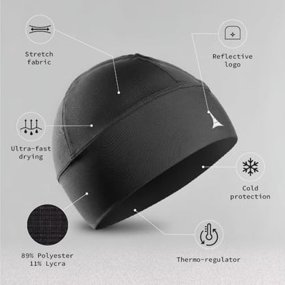 Helmet Liner Sweat Wicking Skull Cap Beanie. Ultimate Performance Moisture Wicking. Fits Under Helmets - color: American Black, size: One Size