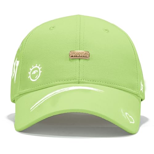 Baseball Cap for Women Men - Adjustable Size Hat - color: Lime Green