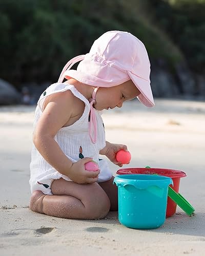FURTALK Baby Sun Hat UPF 50+ UV Ray Sun Protection Cotton Toddler Hats for Boys Girls - color: Rose Pink, size: 6-24 Months