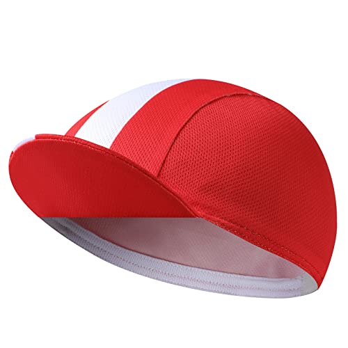 Multicolor Cycling Cap - Polyester Cycling Hat-Under Helmet - Cycling Helmet Liner Breathable&Sweat Uptake - color: Red 1