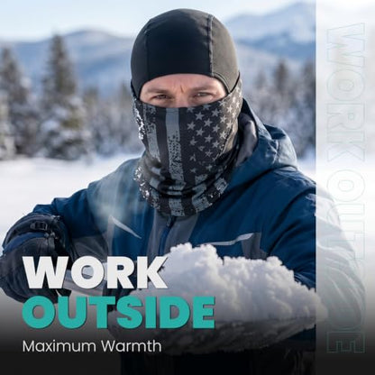 AOPREL Balaclava Ski Mask for Men Winter Face Mask Breathable & Thermal Winter Balaclava Women for Cold Weather Outdoor - color: Blackout Usa Flag