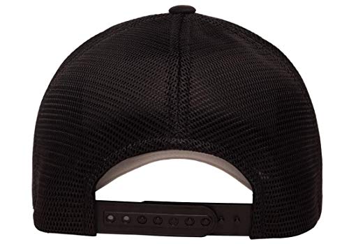 Flexfit 110M Trucker Mid-Profile Mesh Back Snapback Cap - color: Black