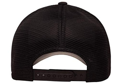 Flexfit 110M Trucker Mid-Profile Mesh Back Snapback Cap - color: Black
