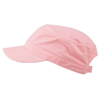 Garment Washed Adjustable Army Cap - color: Pink