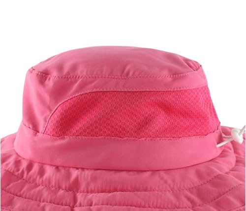 Connectyle Kids Foldable Wide Brim Sun Hat UPF 50+ Sun Protection Bucket Hats Breathable Summer Beach Hat for Boys Girls - color: Hot Pink, size: Medium