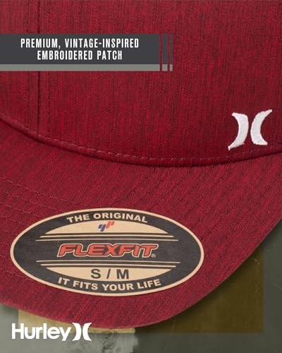 Hurley Mens Mini Icon Mesh Panel Fitted Trucker Baseball Cap - color: Noble Red, size: Large-X-Large