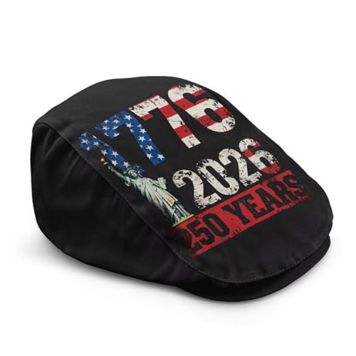 Mens Womens Newsboy Flat Cap Beret Hat Ivy Irish Gatsby Driving Cabbie Hat Lightweight Summer for Golf - color: American Flag Statue of Liberty