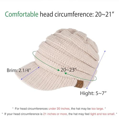 C.C Hatsandscarf Exclusives Women's Ribbed Knit Hat with Brim (YJ-131)(YJ-2023) - color: Black Multi