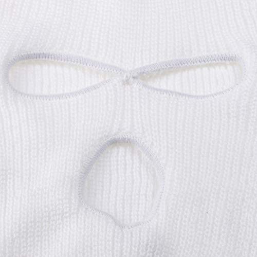 3-Hole Ski Face Mask Balaclava for Men and Women,Set of 2 - color: Black+white