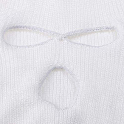 3-Hole Ski Face Mask Balaclava for Men and Women,Set of 2 - color: Black+white