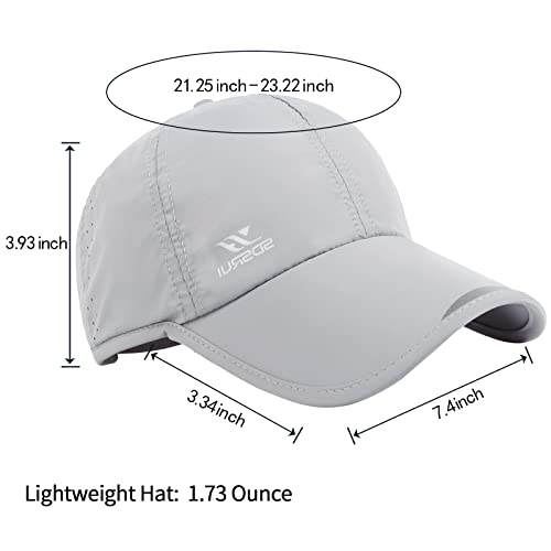 Running Hat Mesh Quick Dry Hat Baseball Cap for Women Men - color: Light Grey 2