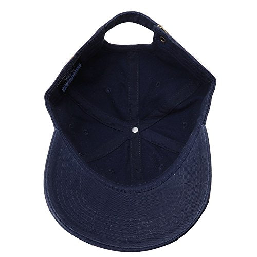 Falari Classic Baseball Cap Dad Hat 100% Cotton Soft Adjustable Size - color: Navy