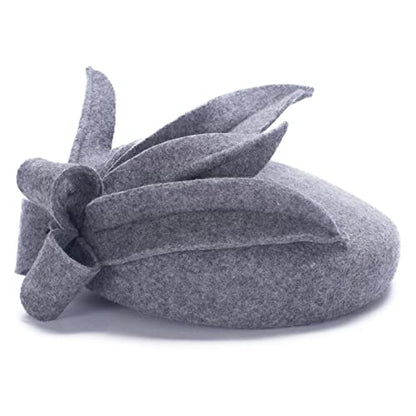 Womens Wool Felt Fascinator Cocktail Race Fancy Cheltenham Fesitval Hat A302,Gray,One Size