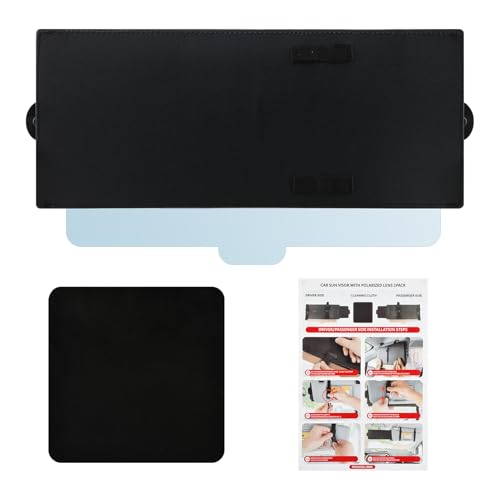 Sun Visor Extender for Car, Adjustable Visor Extender Sun Blocker with PC Lens Side Sunshade Clip-on Design Universal Waterproof Durable Automotive Accessories Universal for Most Cars