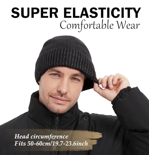 Wmcaps Fleece Lined Beanie Warm Winter Knit Hat for Men Women Cold Weather - color: Grey