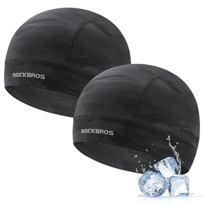 ROCKBROS Helmet Liner Skull Cap for Cycling Motorcycle Men Women Cooling - color: Black*2