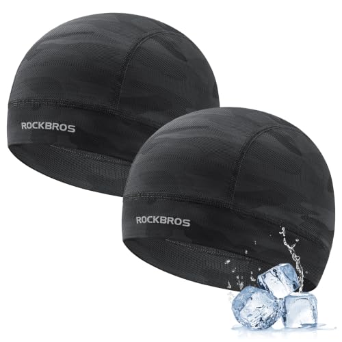 ROCKBROS Helmet Liner Skull Cap for Cycling Motorcycle Men Women Cooling - color: Black*2