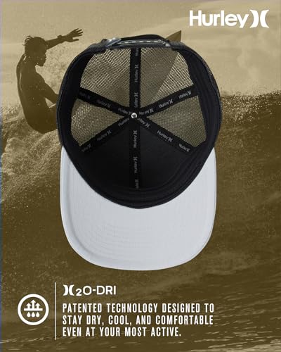 Hurley Mens Trucker Hat Fairway Mesh Trucker Hat, Quick Dry Snapback - color: Wolf Grey