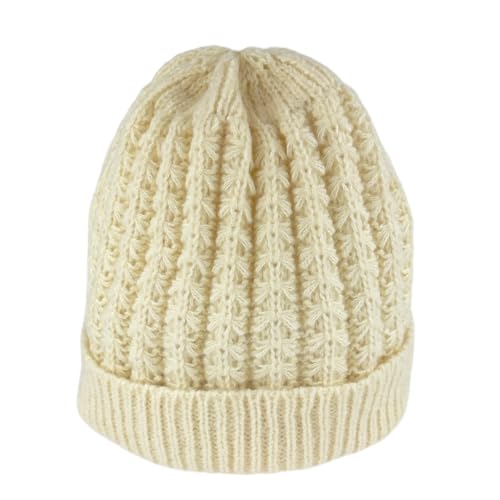 Humble Hilo Knit Hats Beanies for Women Winter Pom Beanie Men or Women Beanies Cable Knit Beanie - color: Beige